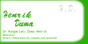 henrik duma business card